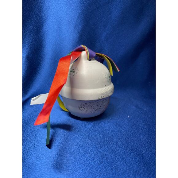 Bisque Ceramic Collectable Japanese Bell and Colorful Ribbon - Picture 4 of 7